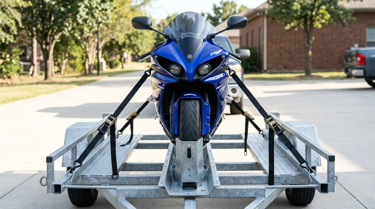 comment sangler une moto sur une remorque