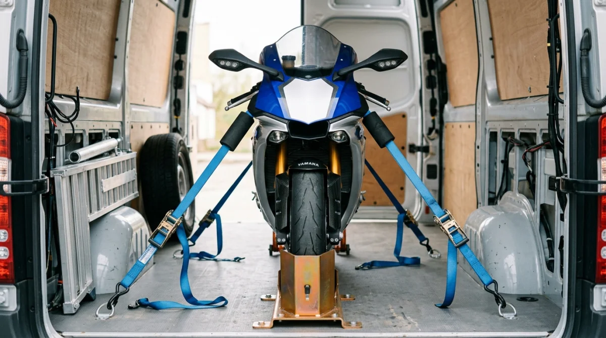 comment sangler une moto dans un camion