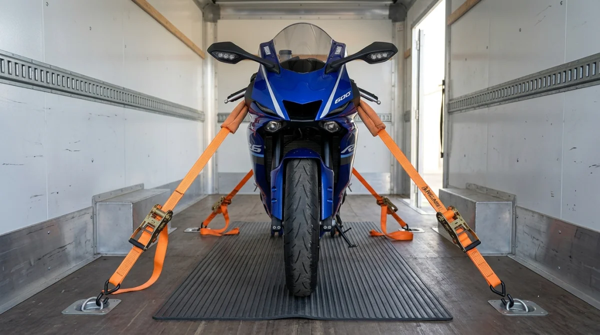 comment sangler une moto dans un camion
